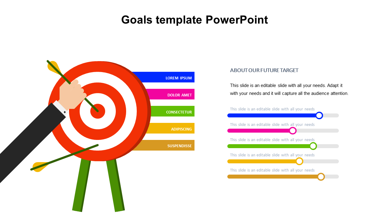 Innovative Goals Template PowerPoint-Bullseye Diagram